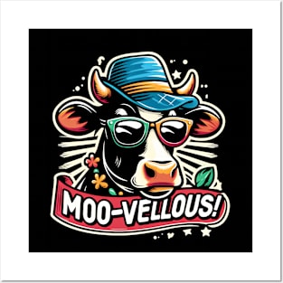 Moo-- Vellous! Funny Cow lover Posters and Art